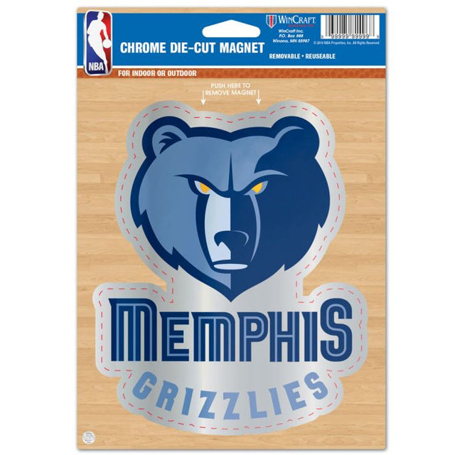 Imán cromado de los Memphis Grizzlies, 6,25 x 9