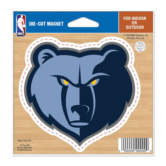 Imán troquelado de los Memphis Grizzlies de 4,5" x 6"