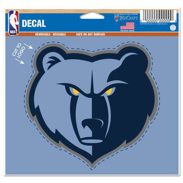 Calcomanía multiusos de los Memphis Grizzlies: cortada con el logotipo, 5" x 6"