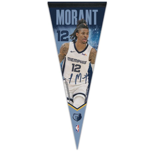 Banderín premium de los Memphis Grizzlies de 12" x 30" de Ja Morant