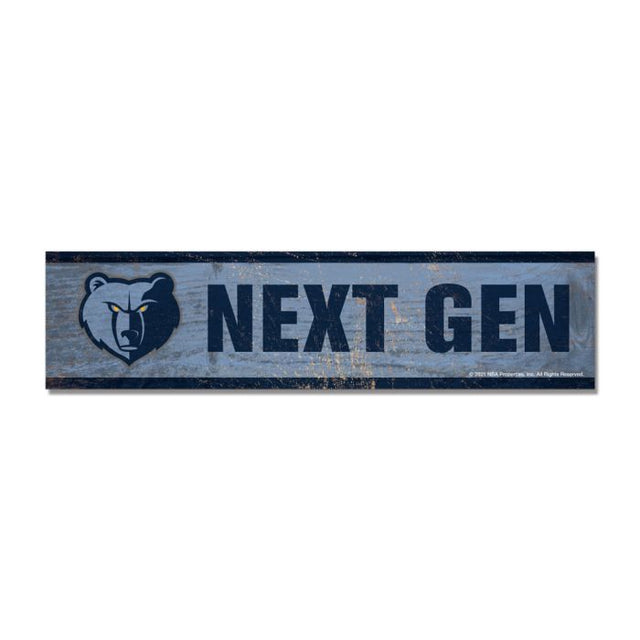 Imán de madera de los Memphis Grizzlies, 1,5" x 6"