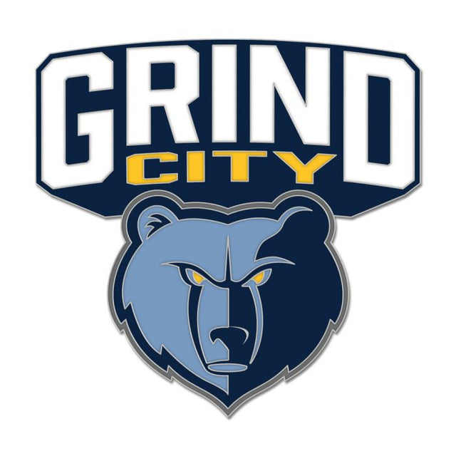 Tarjeta de joyería con pin esmaltado de colección con el lema de los Memphis Grizzlies