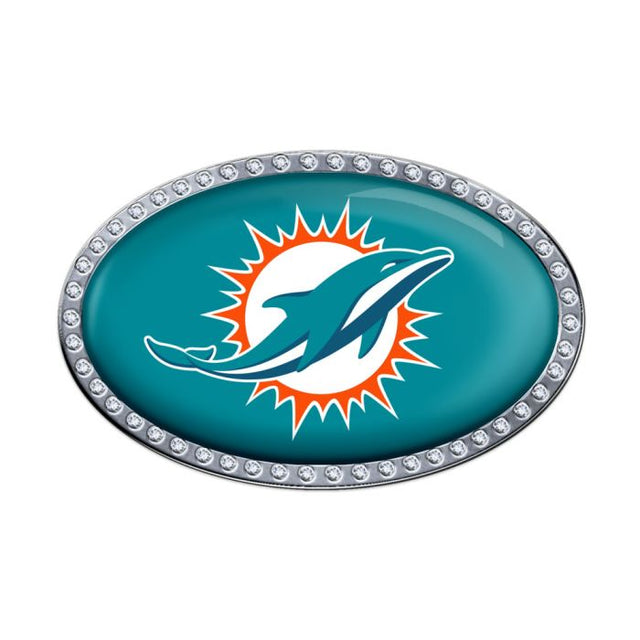 Miami Dolphins Bling Chrome Metal Domed Emblem