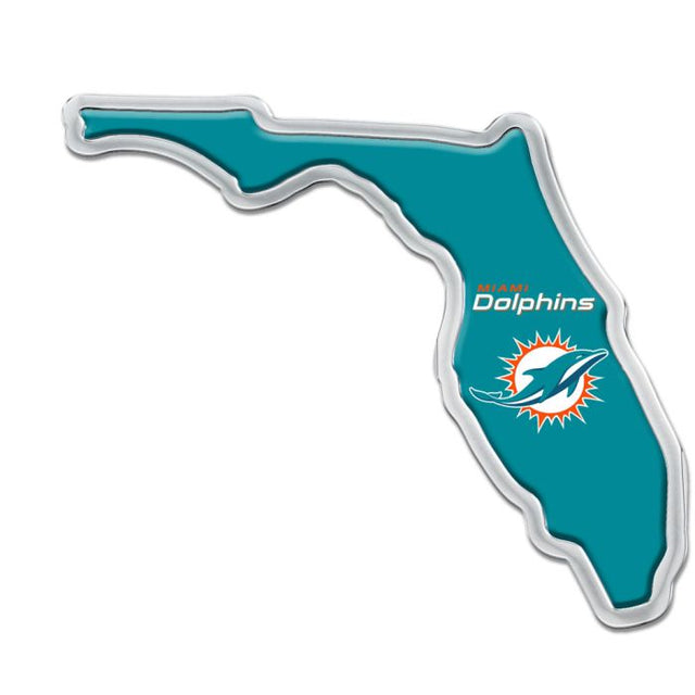 Miami Dolphins Chrome Metal Domed Emblem