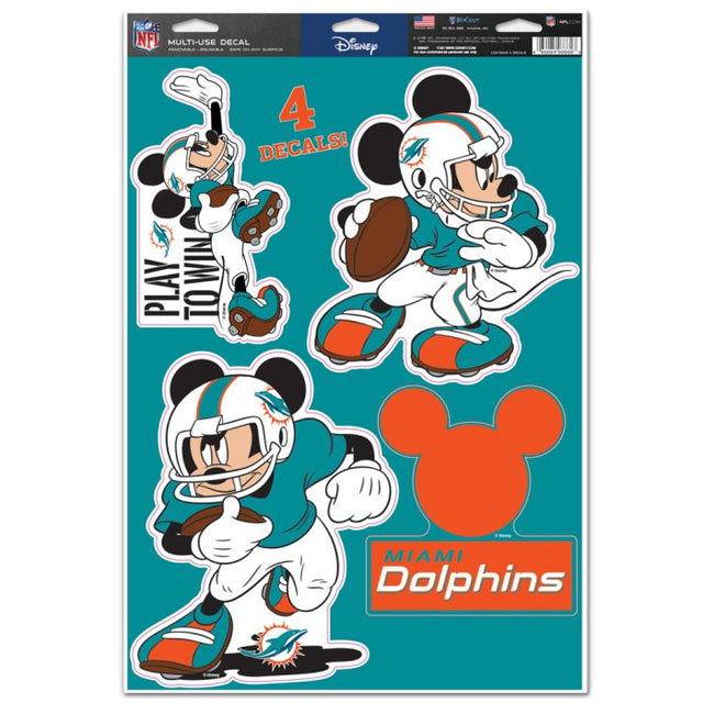 Miami Dolphins / Disney Mickey Mouse Multi-Use Decal 11" x 17"