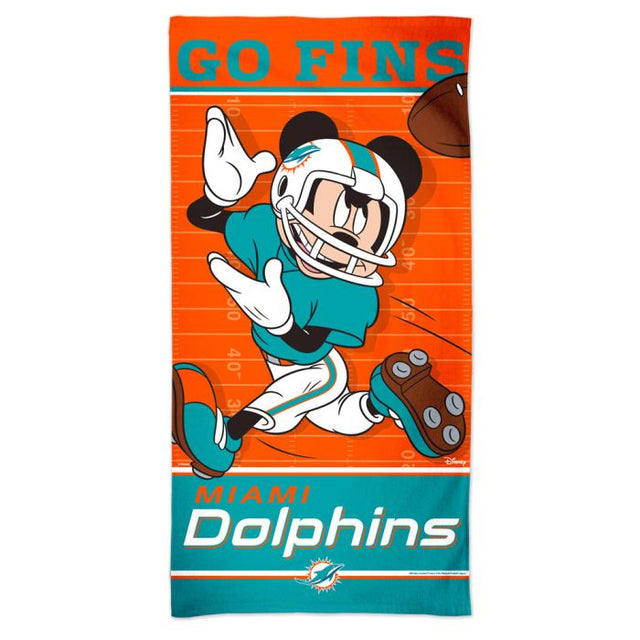 Toalla de playa Spectra de los Miami Dolphins y Disney de 30" x 60"