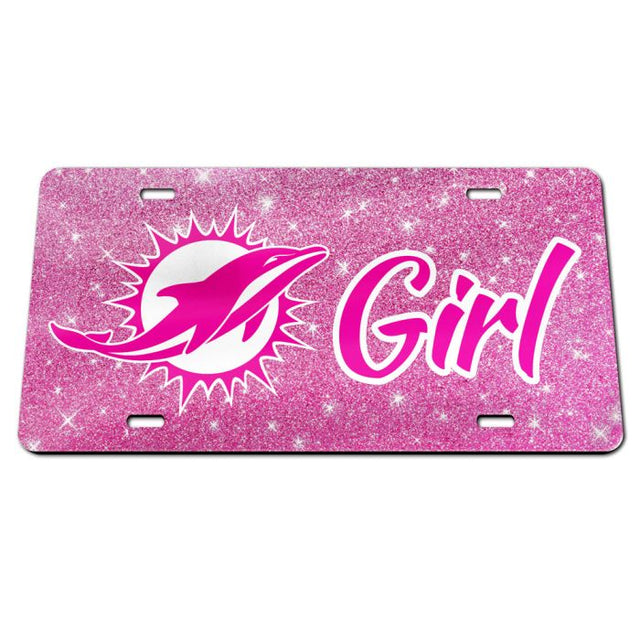 Miami Dolphins GLITTER BACKGROUND Acrylic Classic License Plates