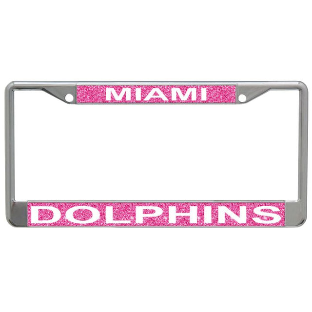 Miami Dolphins GLITTER BACKGROUND Lic Plt Frame S/L Printed