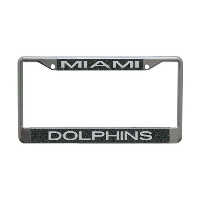 Miami Dolphins GLITTER BACKGROUND Lic Plt Frame S/L Printed