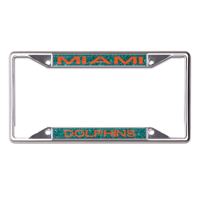 Miami Dolphins GLITTER BACKGROUND Lic Plt Frame S/S Printed