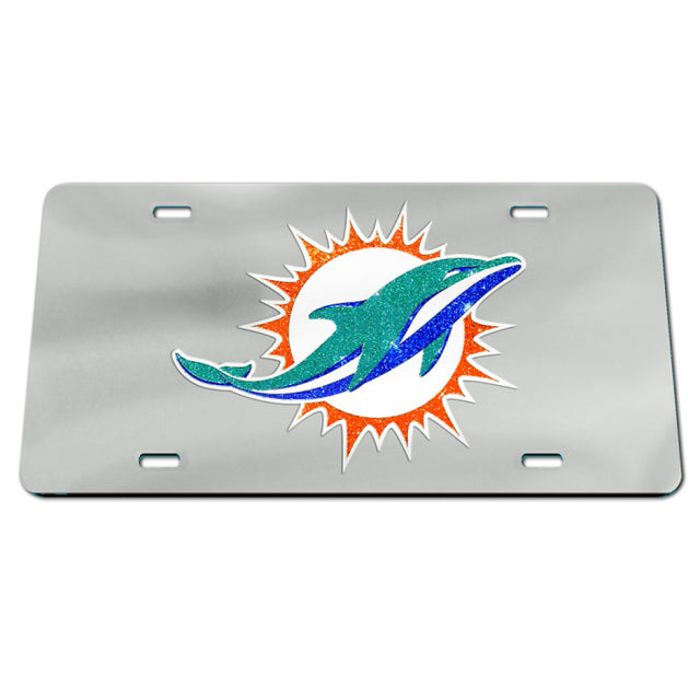 Miami Dolphins GLITTER LOGO Acrylic Classic License Plates