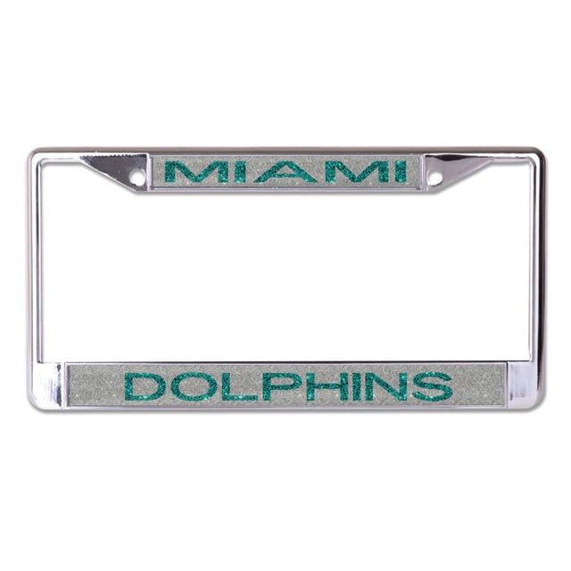 Miami Dolphins GLITTER Lic Plt Frame S/L Printed