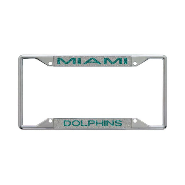 Miami Dolphins GLITTER Lic Plt Frame S/S Printed