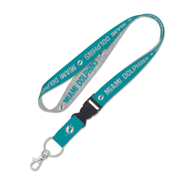 Miami Dolphins Heather Lanyard w/detachable buckle 1"