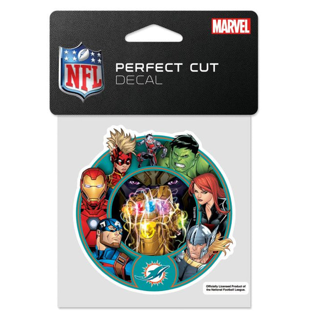 Miami Dolphins / Marvel (C) 2021 Marvel Perfect Cut Color Decal 4" x 4"