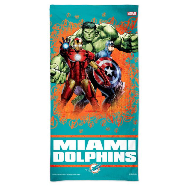 Toalla de playa Marvel Spectra de 30" x 60" de los Miami Dolphins/Marvel (C) 2021