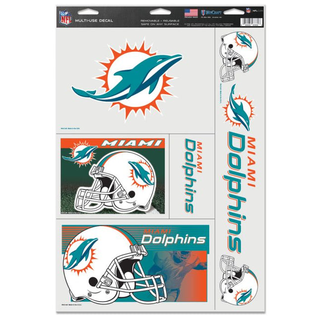 Miami Dolphins Multi Use Decal 11" x 17"