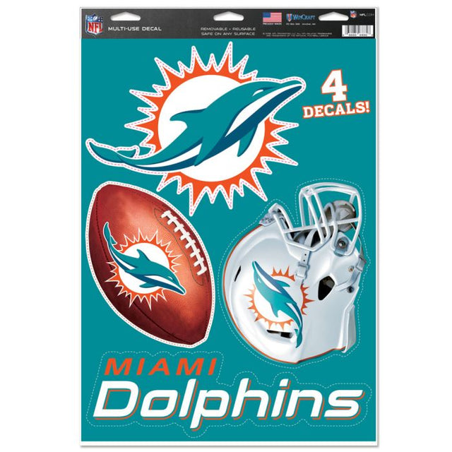 Miami Dolphins Multi-Use Decal 11" x 17"