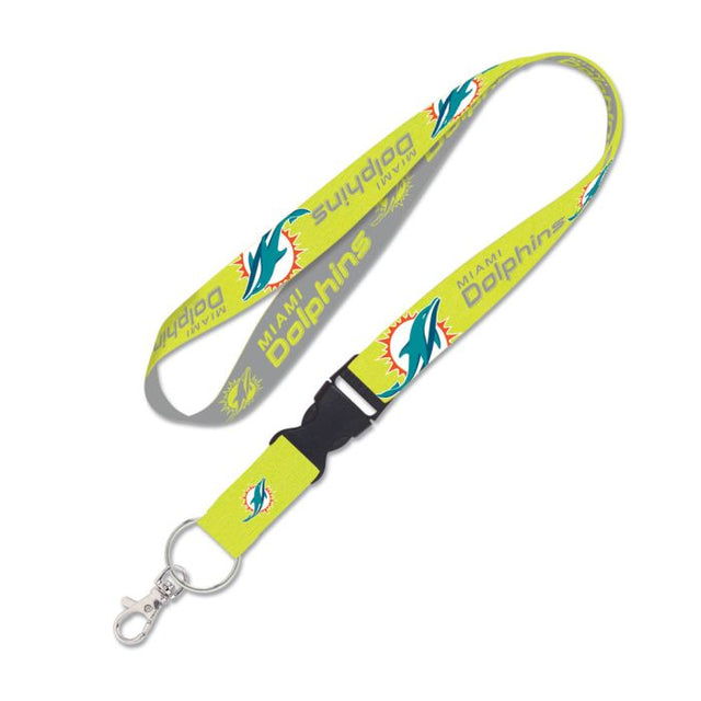 Miami Dolphins NEON Lanyard w/detachable buckle 1"