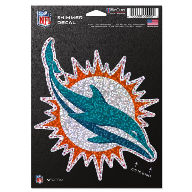 Miami Dolphins Shimmer Decals 5" x 7"