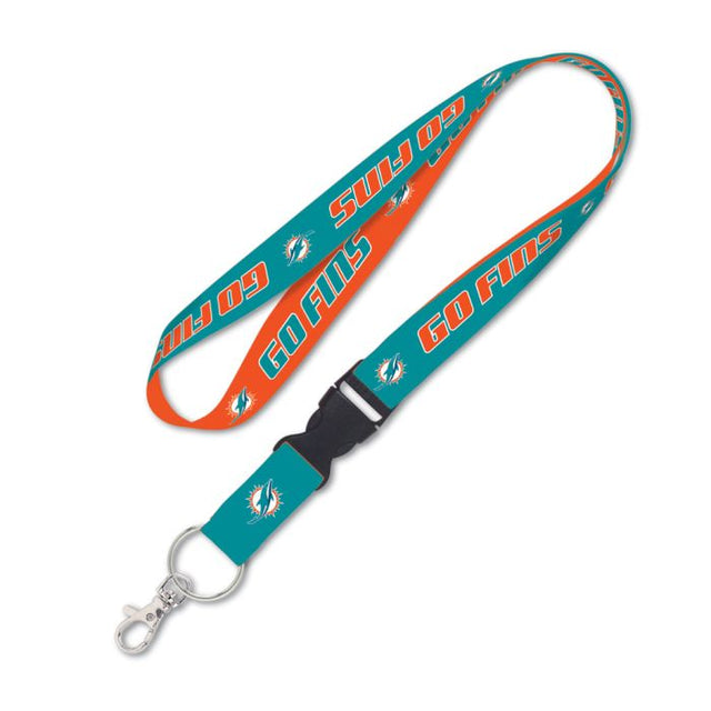 Miami Dolphins Slogan Lanyard w/detachable buckle 1"
