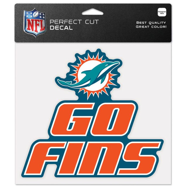 Miami Dolphins Slogan Perfect Cut Color Decal 8" x 8"