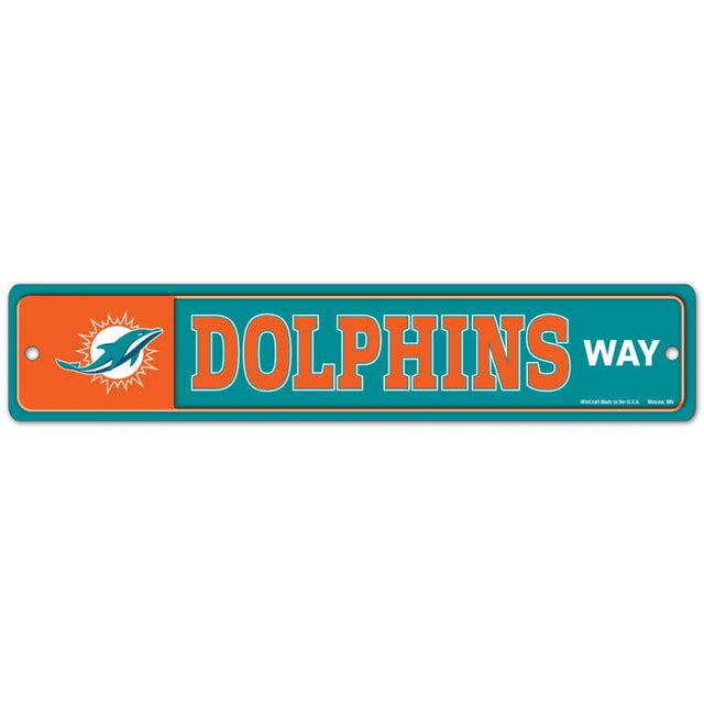 Miami Dolphins Street / Zone Sign 3.75" X 19"