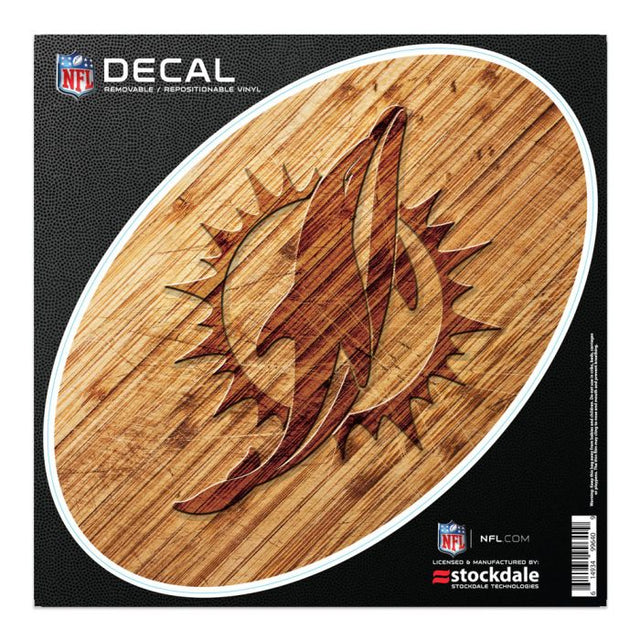 Miami Dolphins WOOD All Surface Decal 6" x 6"