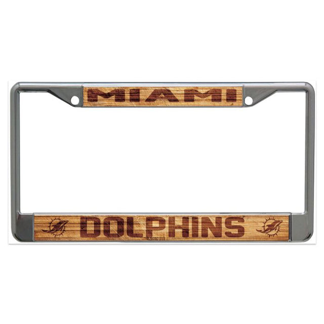 Miami Dolphins WOOD Lic Plt Frame S/L Printed
