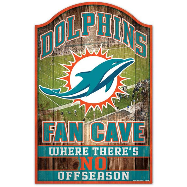 Miami Dolphins Wood Sign 11" x 17" 1/4" thick
