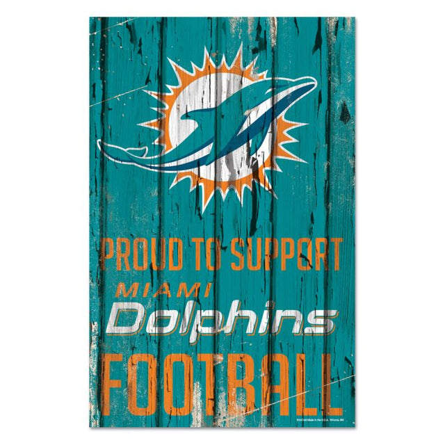 Miami Dolphins Wood Sign 11" x 17" 1/4" thick