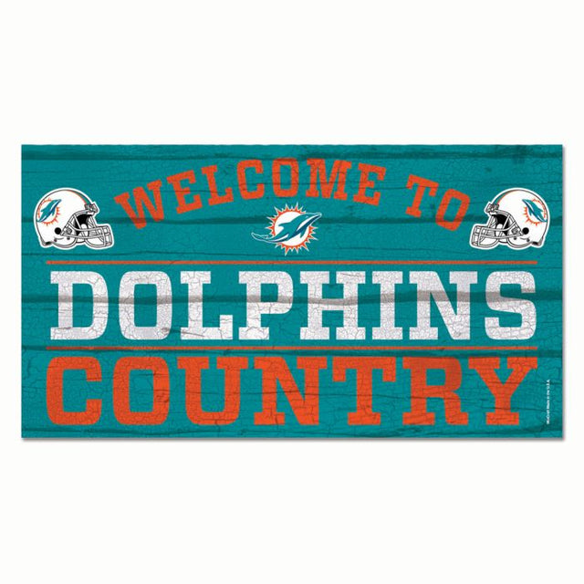 Miami Dolphins Wood Sign 13"x24" 1/4" thick