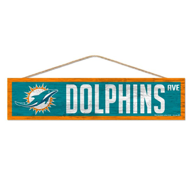 Miami Dolphins Wood Sign-with Rope 4" x 17"