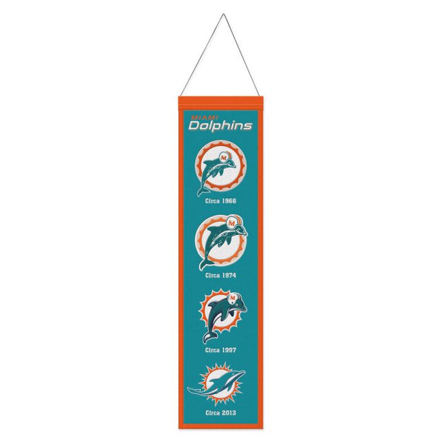 Miami Dolphins Wool Banner 8" x 32"
