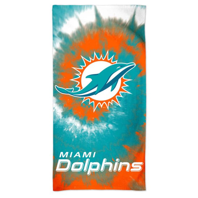 Toalla de playa Spectra tie-dye de los Miami Dolphins de 30" x 60"