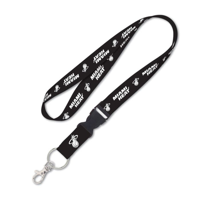 Miami Heat BLACK Lanyard w/detachable buckle 1"