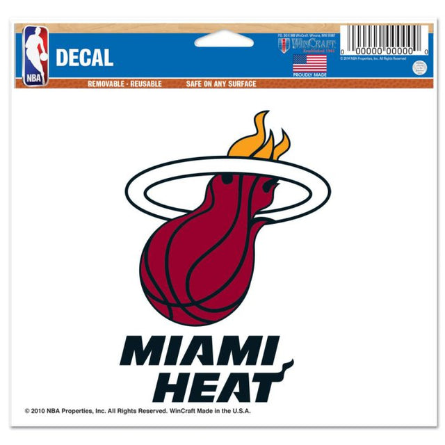 Miami Heat Multi-Use Decal -Clear Bckrgd 5" x 6"