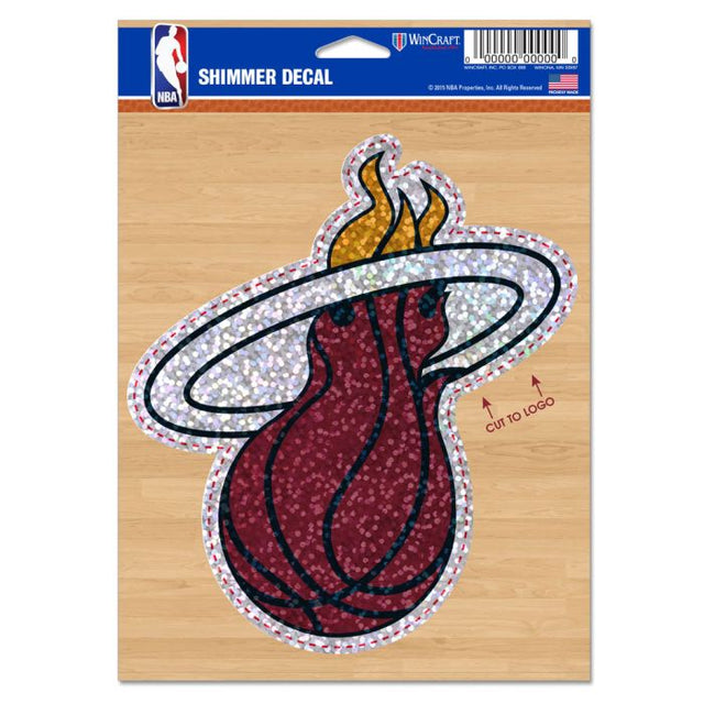 Miami Heat Shimmer Decals 5" x 7"