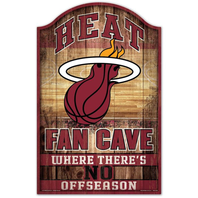 Miami Heat Wood Sign 11" x 17" 1/4" thick