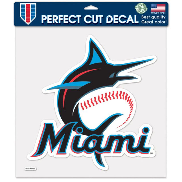 Calcomanía de color de corte perfecto de los Miami Marlins de 12" x 12"