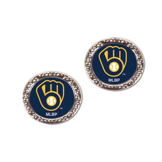 Milwaukee Brewers Earrings Jewelry Carded Round