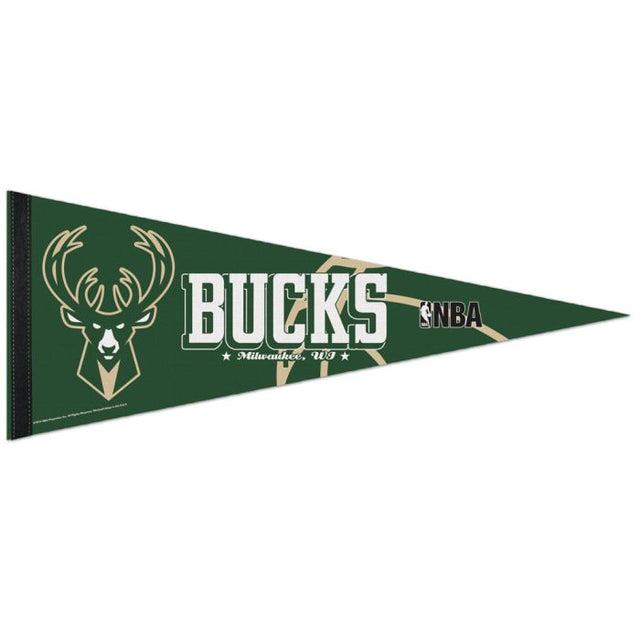 Banderín clásico de los Milwaukee Bucks, en cartulina de 12" x 30"