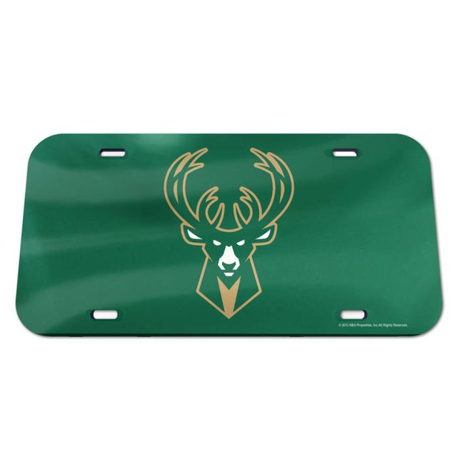 Placas de matrícula clásicas de acrílico con el logotipo de Milwaukee Bucks