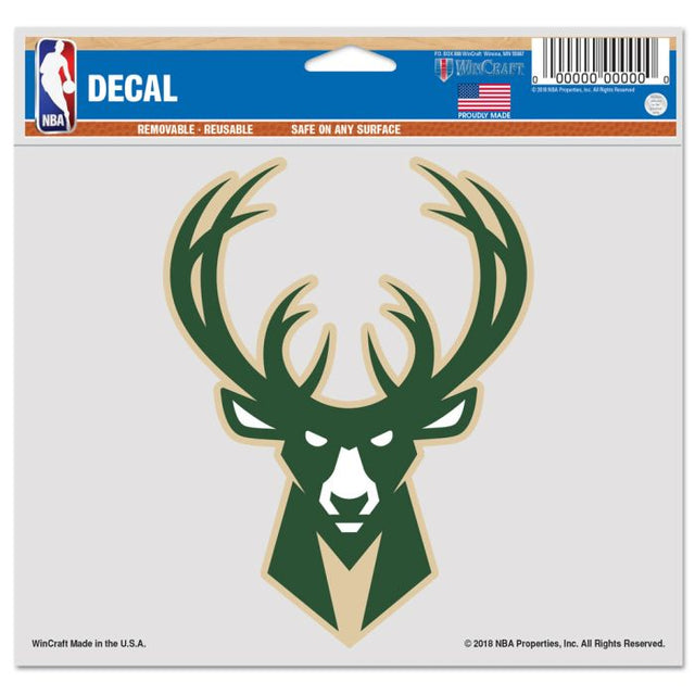 Calcomanía multiusos de Milwaukee Bucks, fondo transparente, 5" x 6"