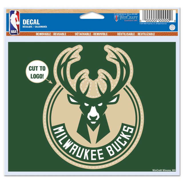 Calcomanía multiusos de Milwaukee Bucks: logotipo recortado de 5" x 6"