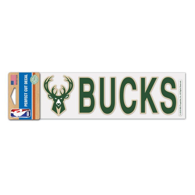 Calcomanías de corte perfecto de Milwaukee Bucks de 3" x 10"