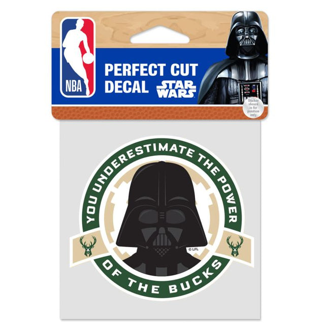 Calcomanía de color de corte perfecto de Star Wars de Milwaukee Bucks/Star Wars de 4" x 4"