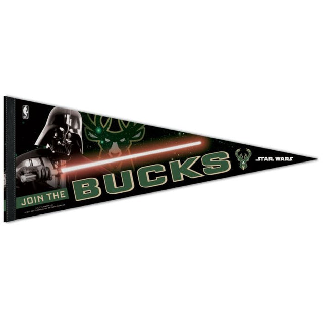 Banderín premium de Star Wars de Milwaukee Bucks/Star Wars de 12" x 30"