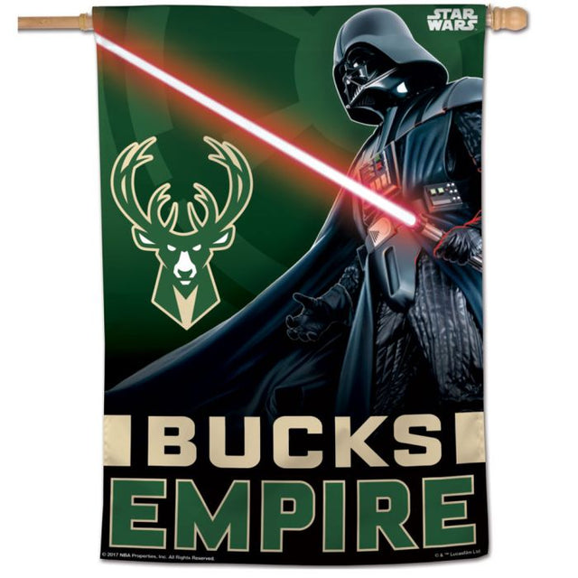 Milwaukee Bucks / Star Wars Bandera vertical de Star Wars de 28" x 40"