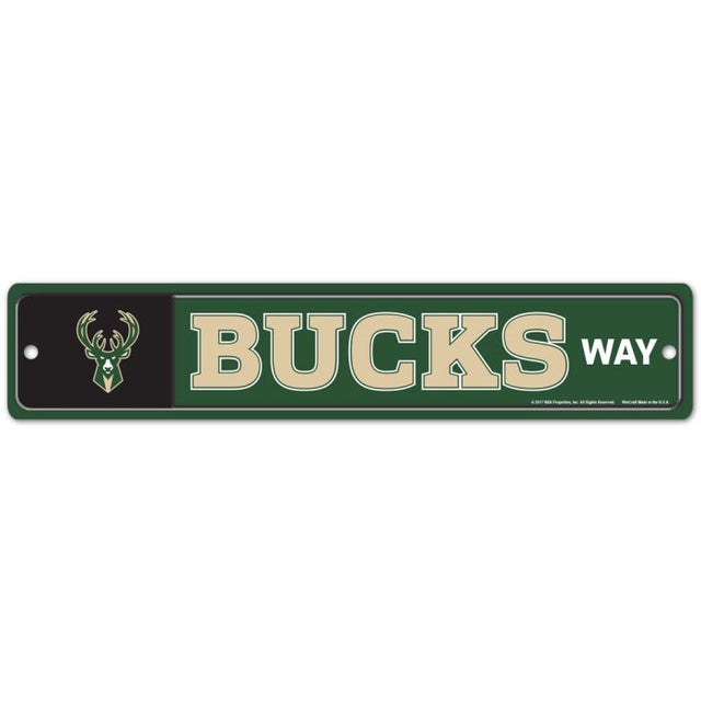 Letrero de calle/zona de Milwaukee Bucks de 3,75" x 19"